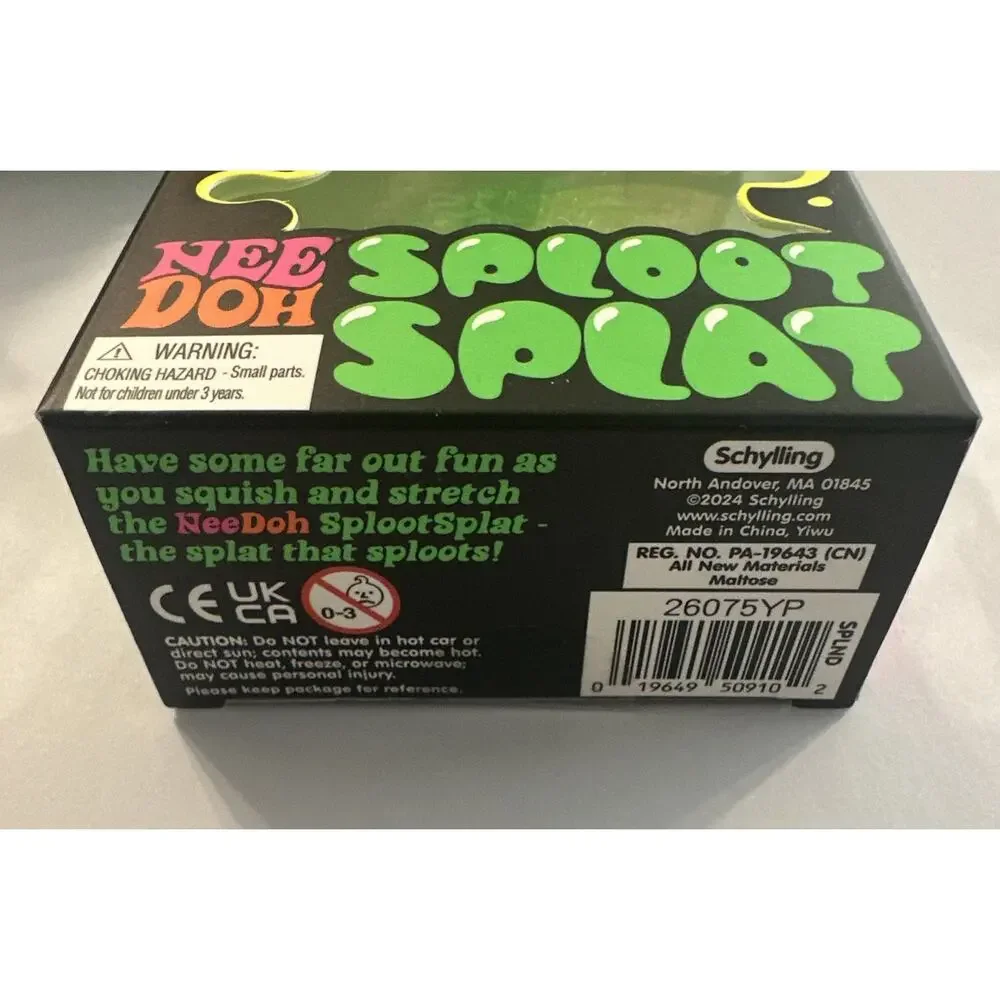 GREEN NeeDoh SPLOOT SPLAT, Nee Doh Splatter Fidget, Nee-doh SplootSplat Squishy.